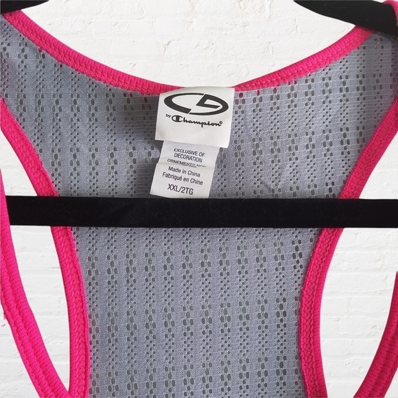 Champion white, grey and pink racerback workout tank top - Picture 7 of 7